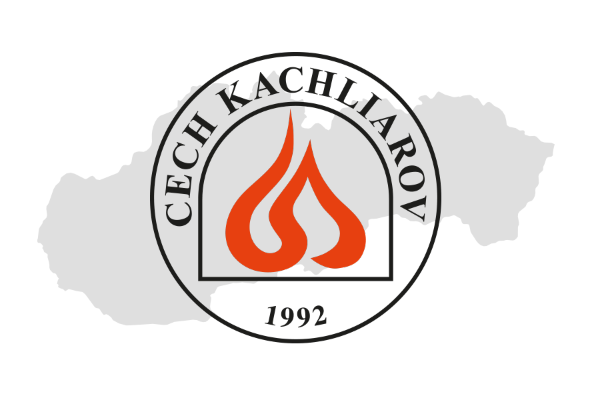 Logo Cechu kachliarov nad mapou Slovenska